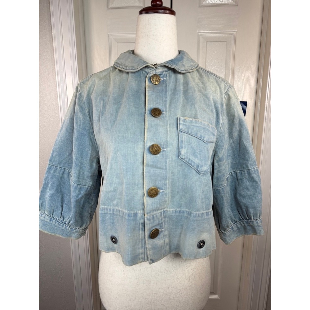 Ralph Lauren Blue Label Denim Jacket Anguilla Light Wash Cropped Medium NEW